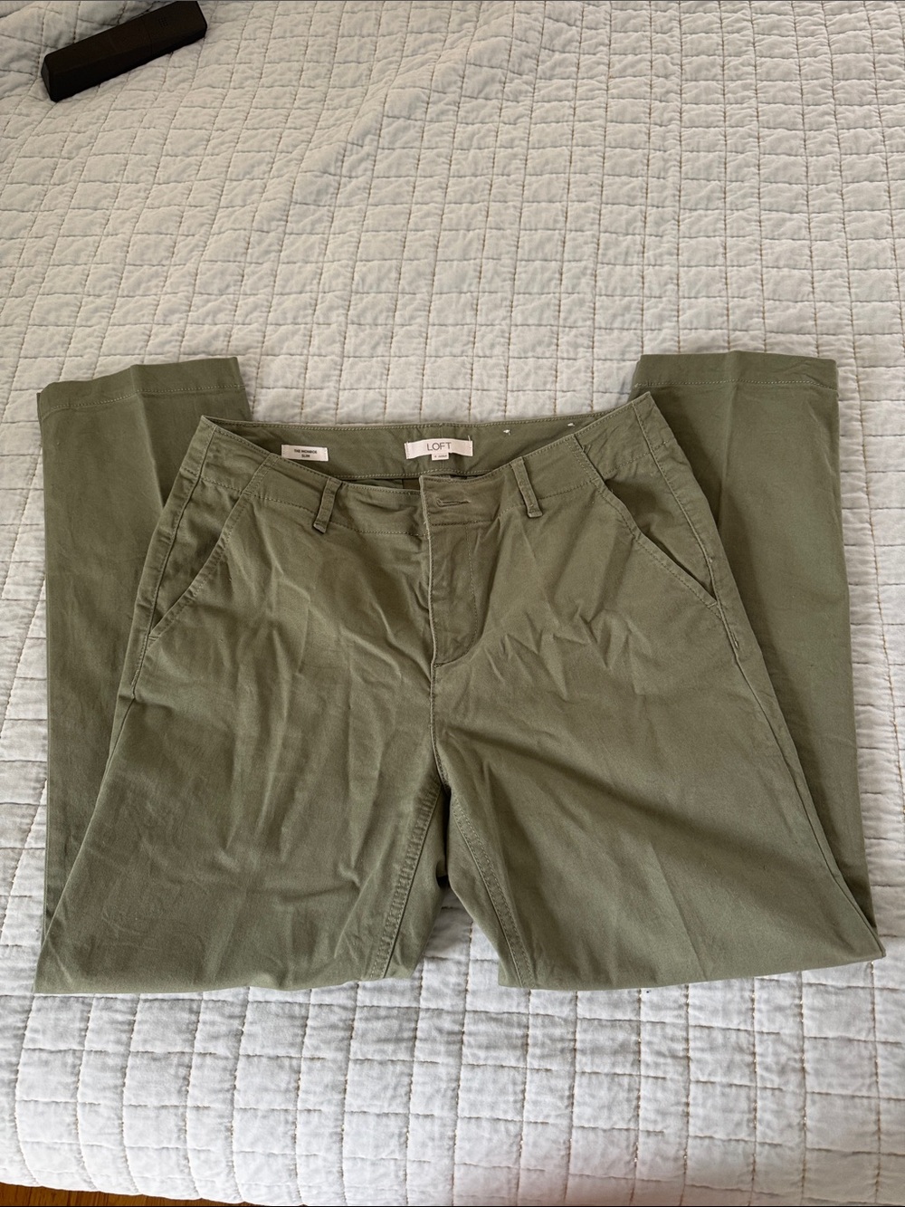 LOFT Men's Olive Chino Pants - Straight Casual Style